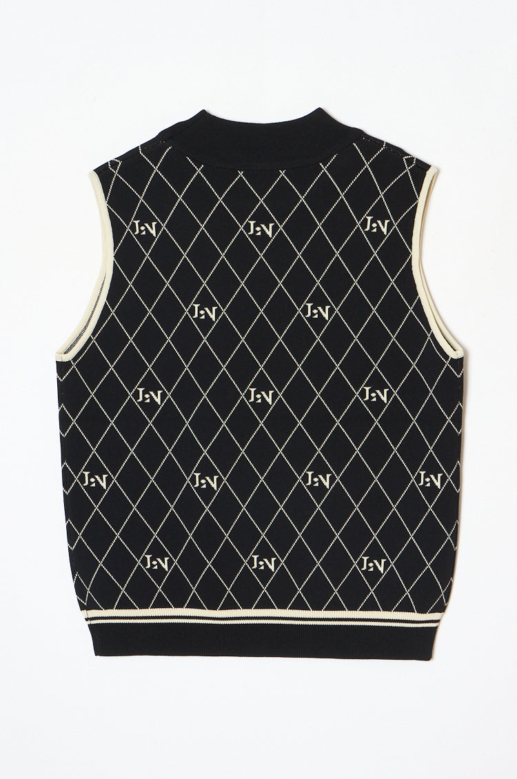 Logo Mock-neck Sleeveless Knit Black
