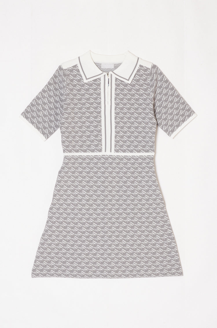 【予約販売】Logo zip one-piece gray
