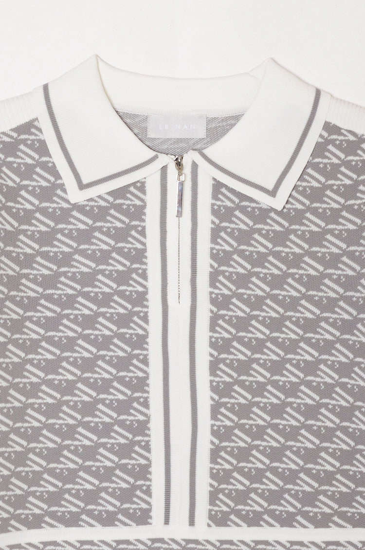 【予約販売】Logo zip one-piece gray