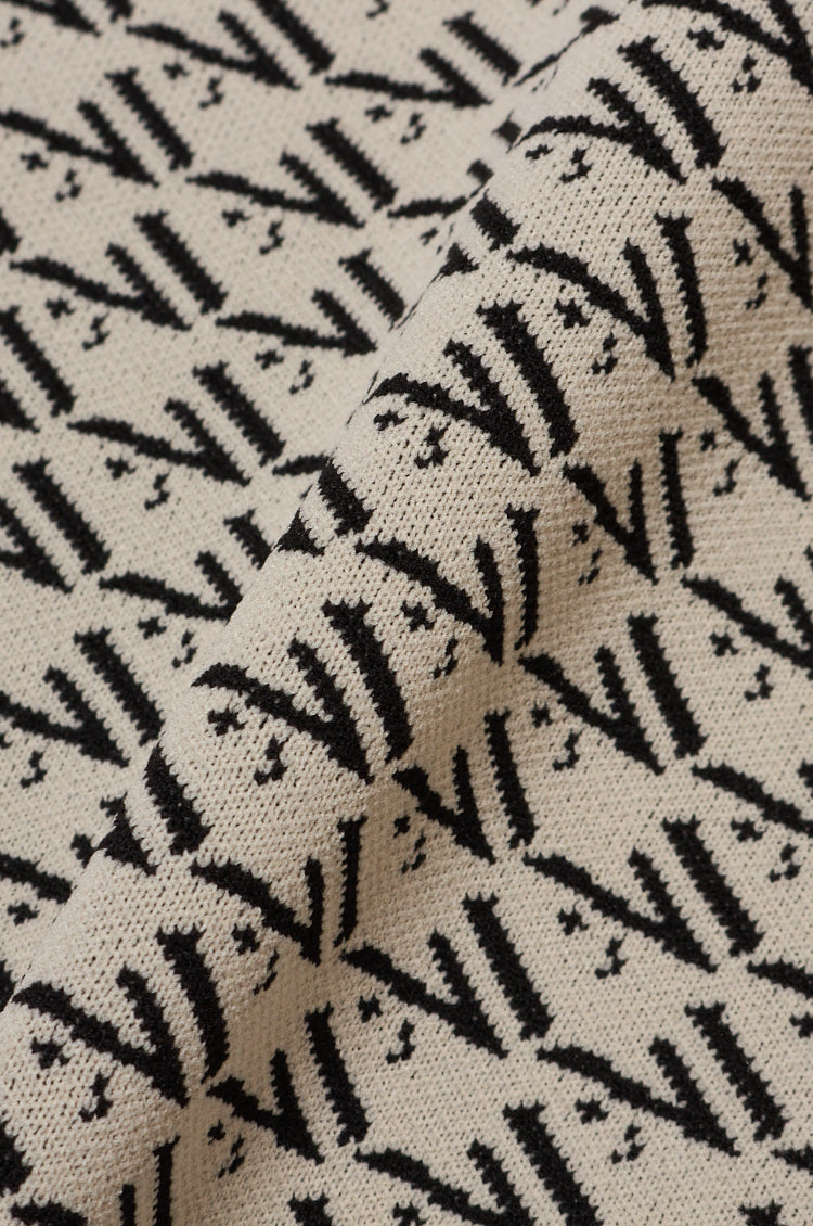 Logo Zip Top Beige