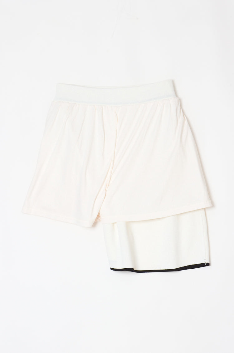 Classic Line Knit Skirt White