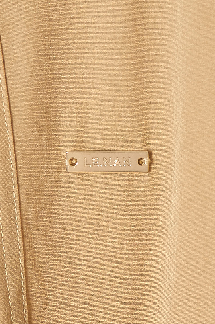 Belted Trench Shirt Golf Dress Beige