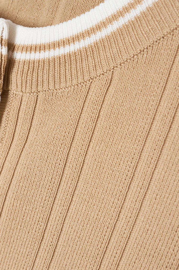 Urban Line Rib-knit Cardigan Beige