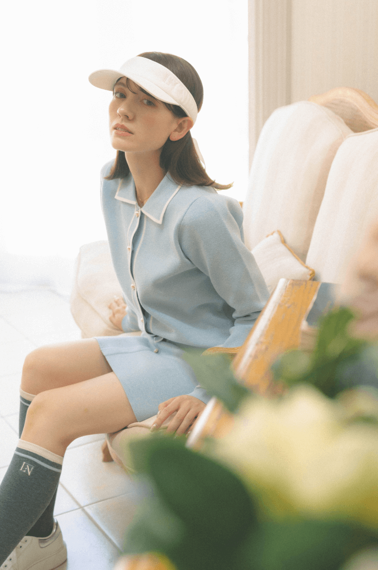 Lady knit jacket blue