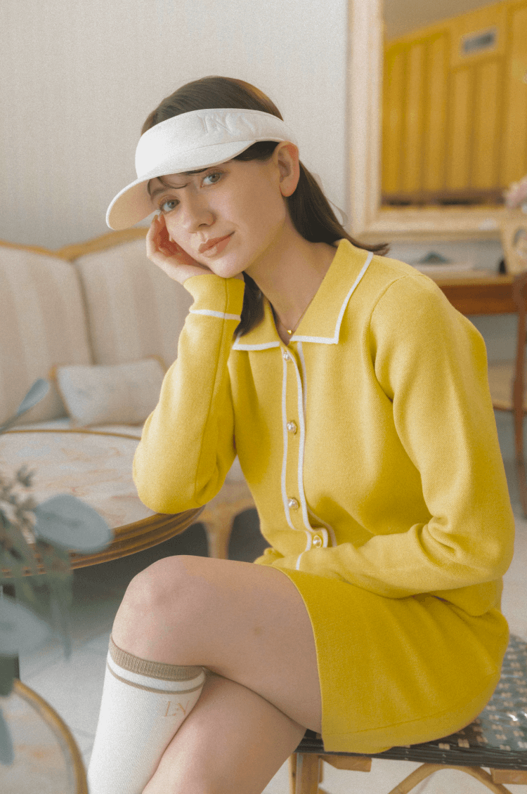 Lady knit jacket yellow