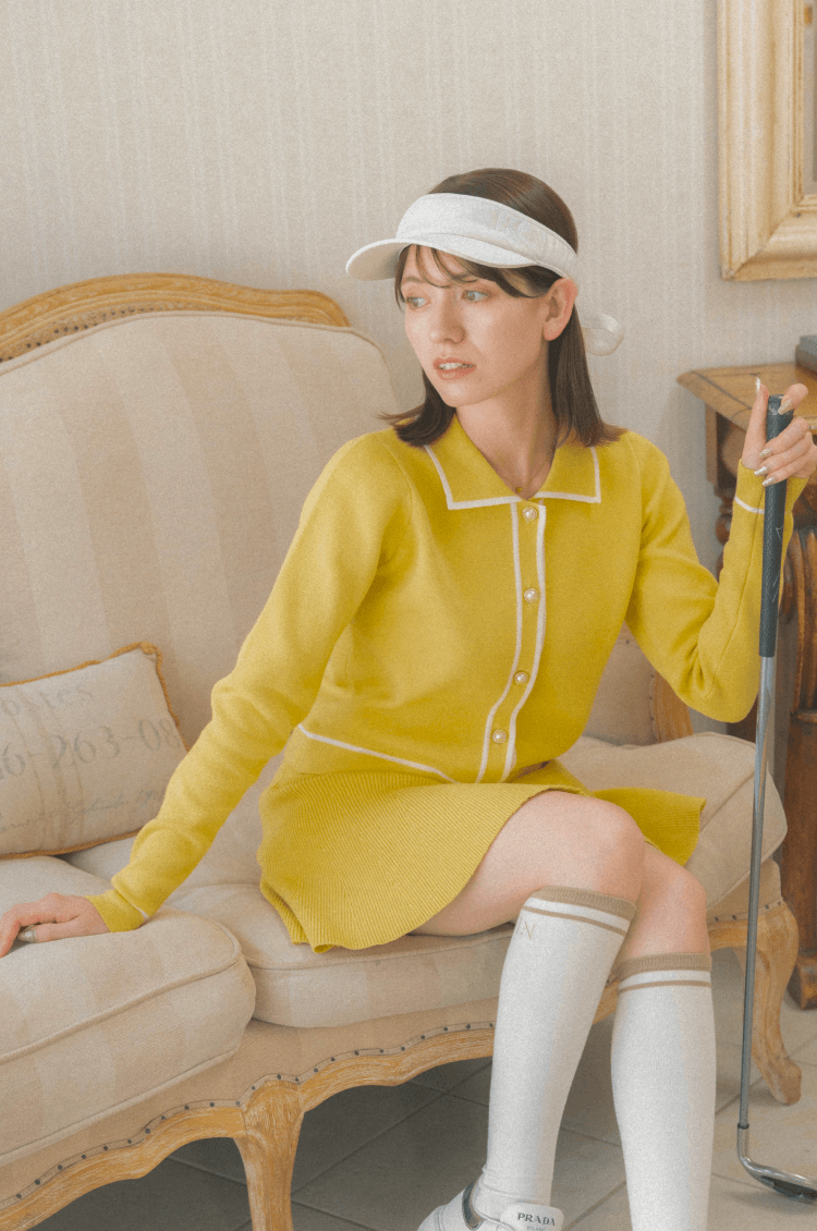 Lady knit jacket yellow