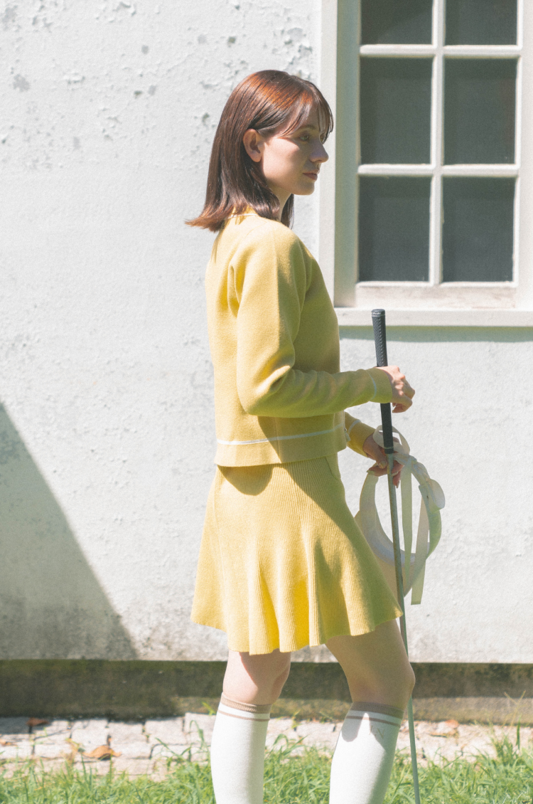 【WAVE】knit skirt yellow