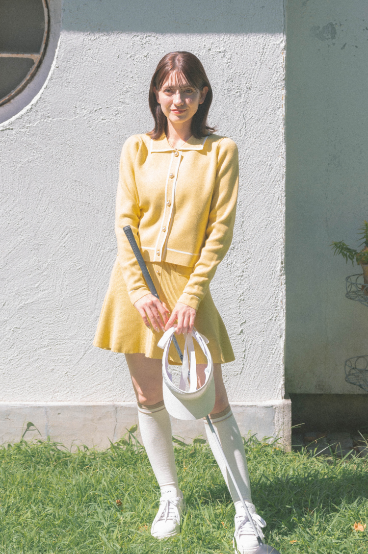 【WAVE】knit skirt yellow