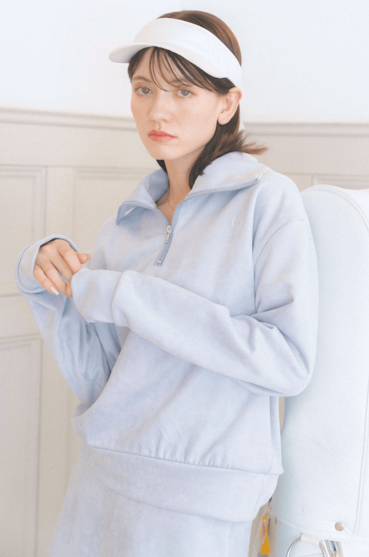 Mochi suède zip top blue – LE.NAN