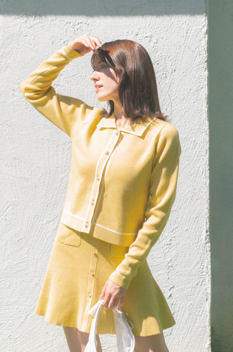 【WAVE】knit skirt yellow