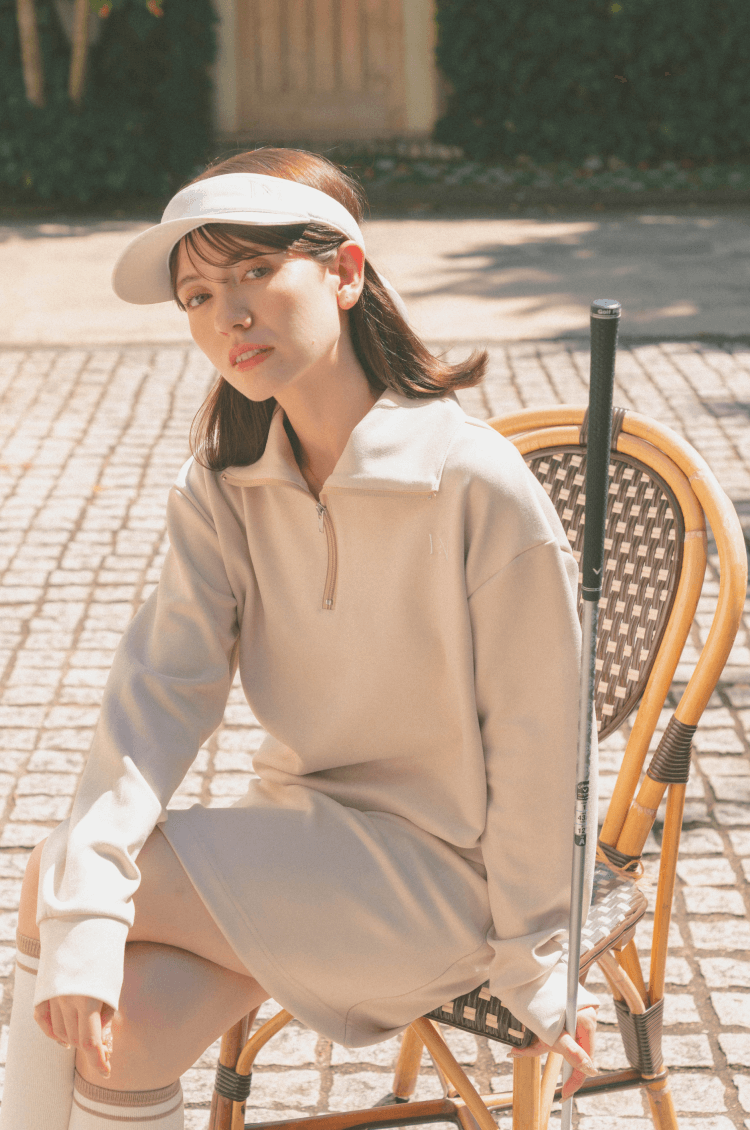 Mochi suède zip top beige