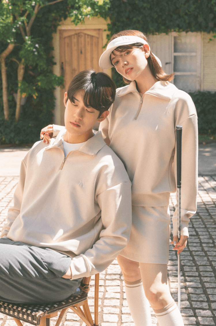 Mochi suède zip top beige