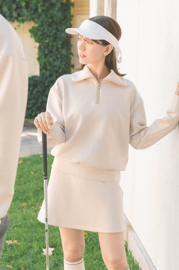 Mochi suède zip top beige