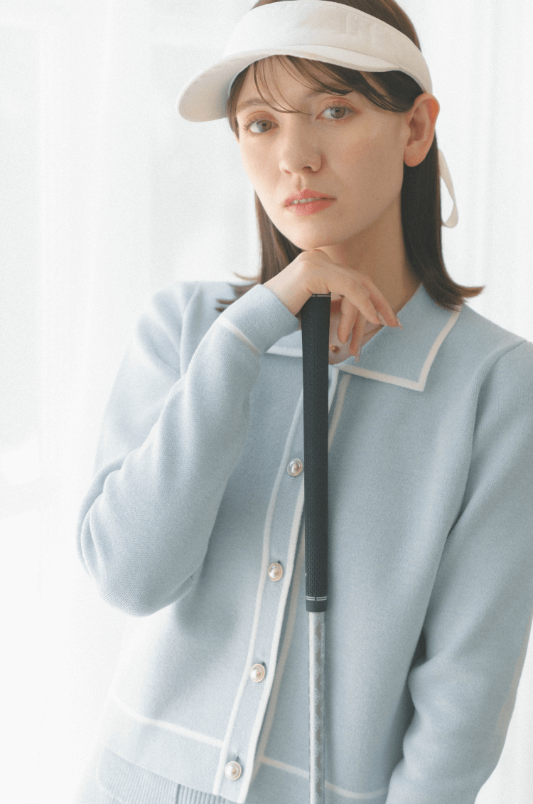 Lady knit jacket blue