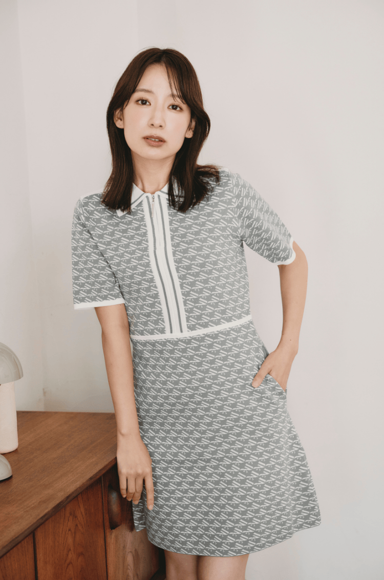 【予約販売】Logo zip one-piece gray