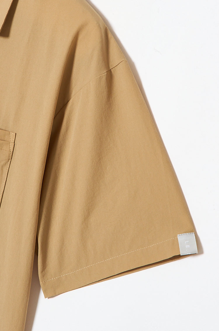 Mens Relax Open Collar Shirt BEIGE