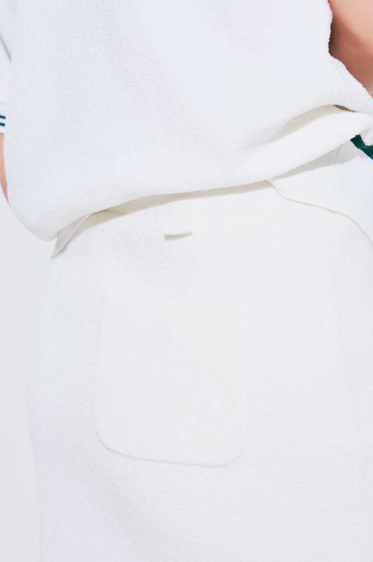 Terry Pique Skirt White