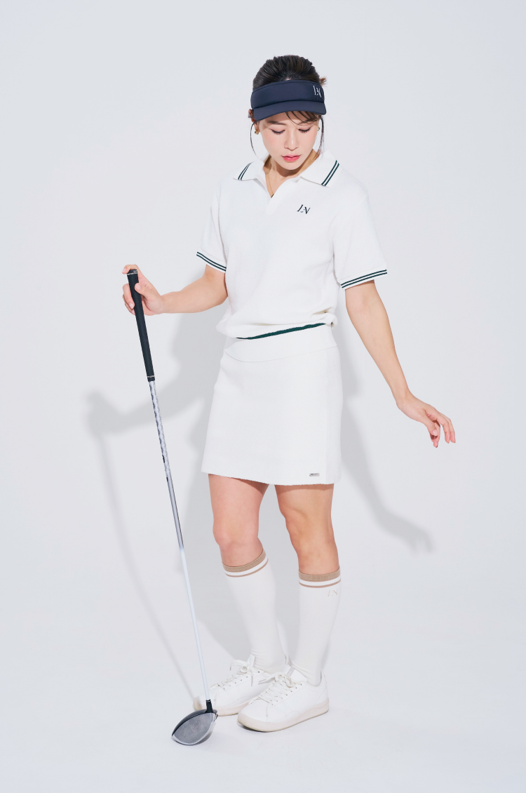 Terry Pique Skirt White