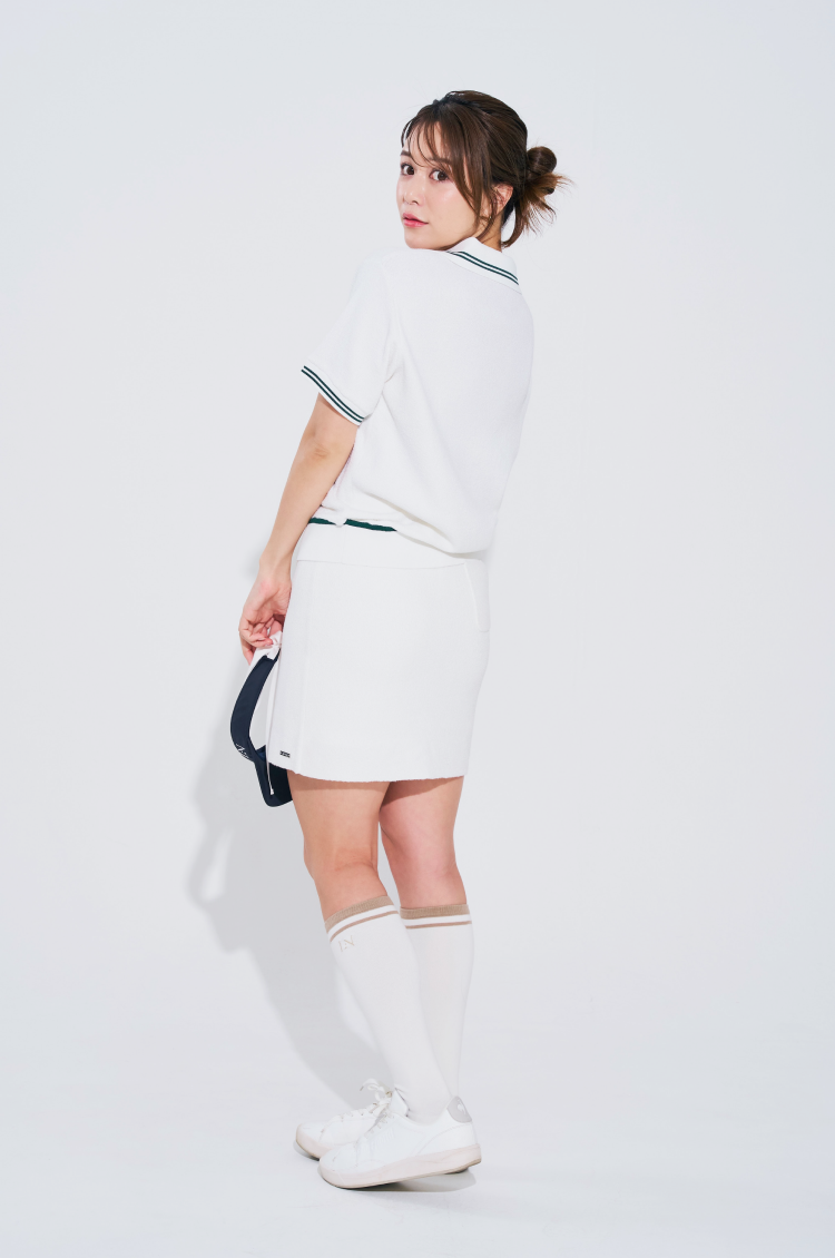 Terry Pique Skirt White