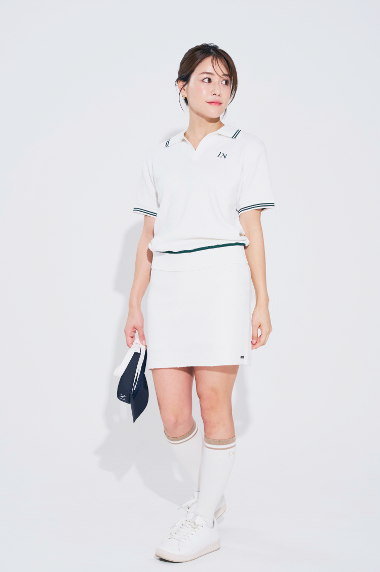 Terry Pique Skirt White