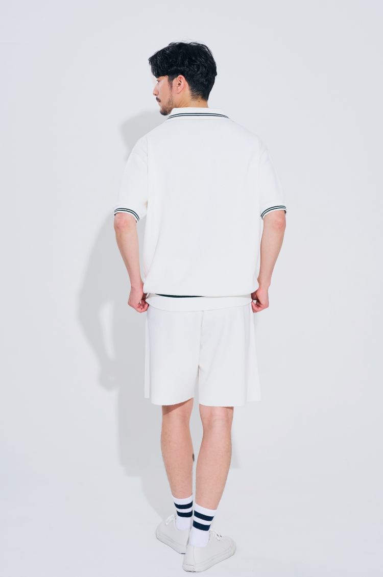 Unisex Terry Pique Polo White