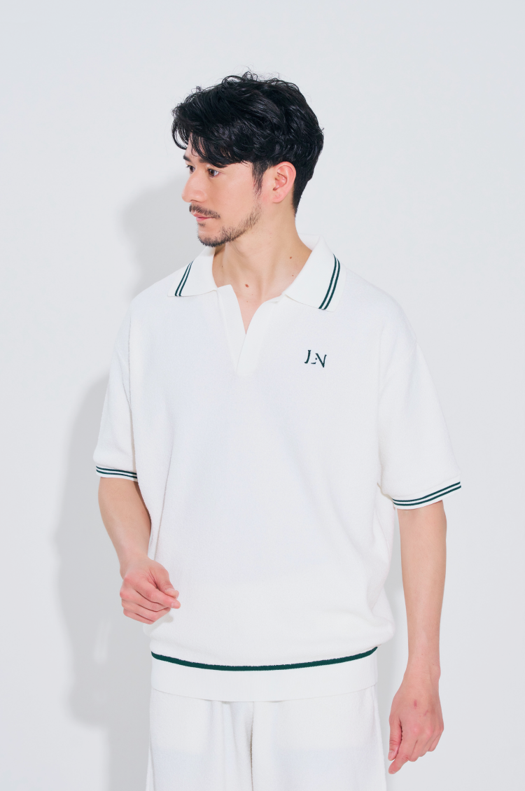 Unisex Terry Pique Polo White