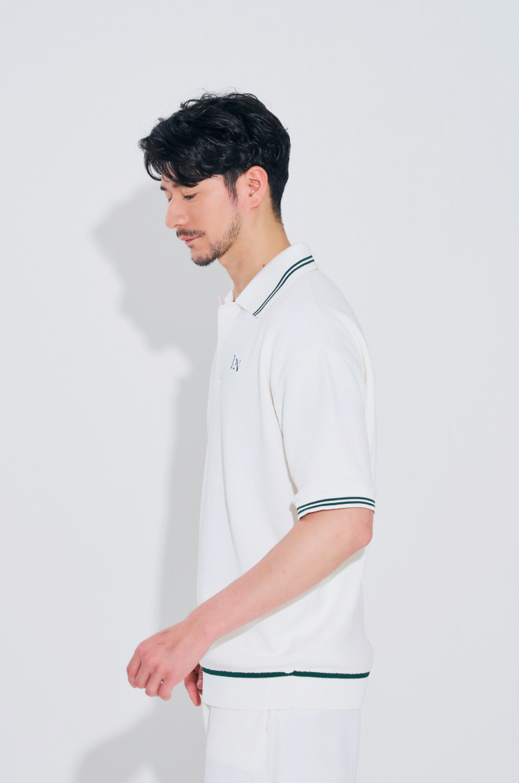 Unisex Terry Pique Polo White