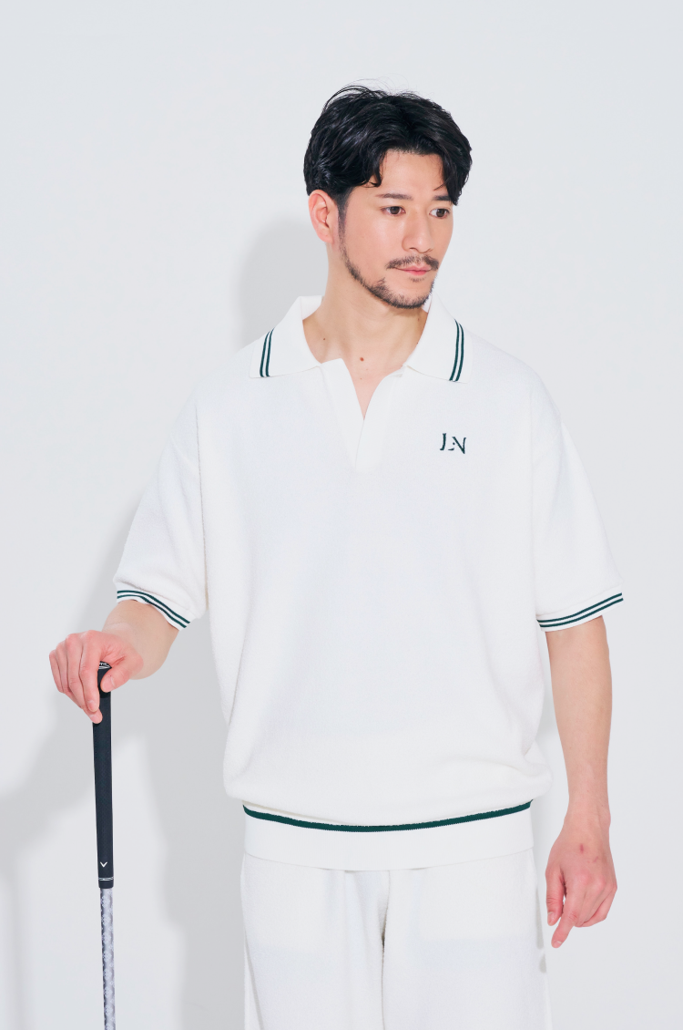 Unisex Terry Pique Polo White