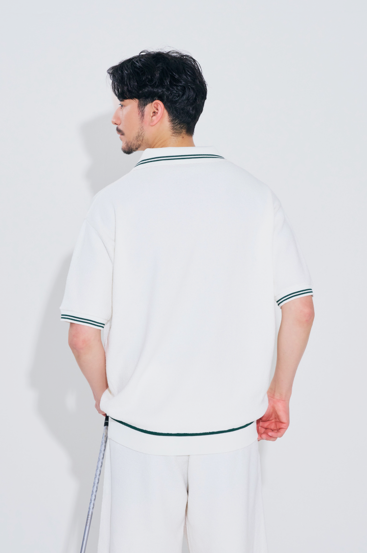 Unisex Terry Pique Polo White