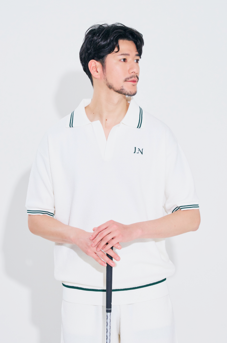 Unisex Terry Pique Polo White
