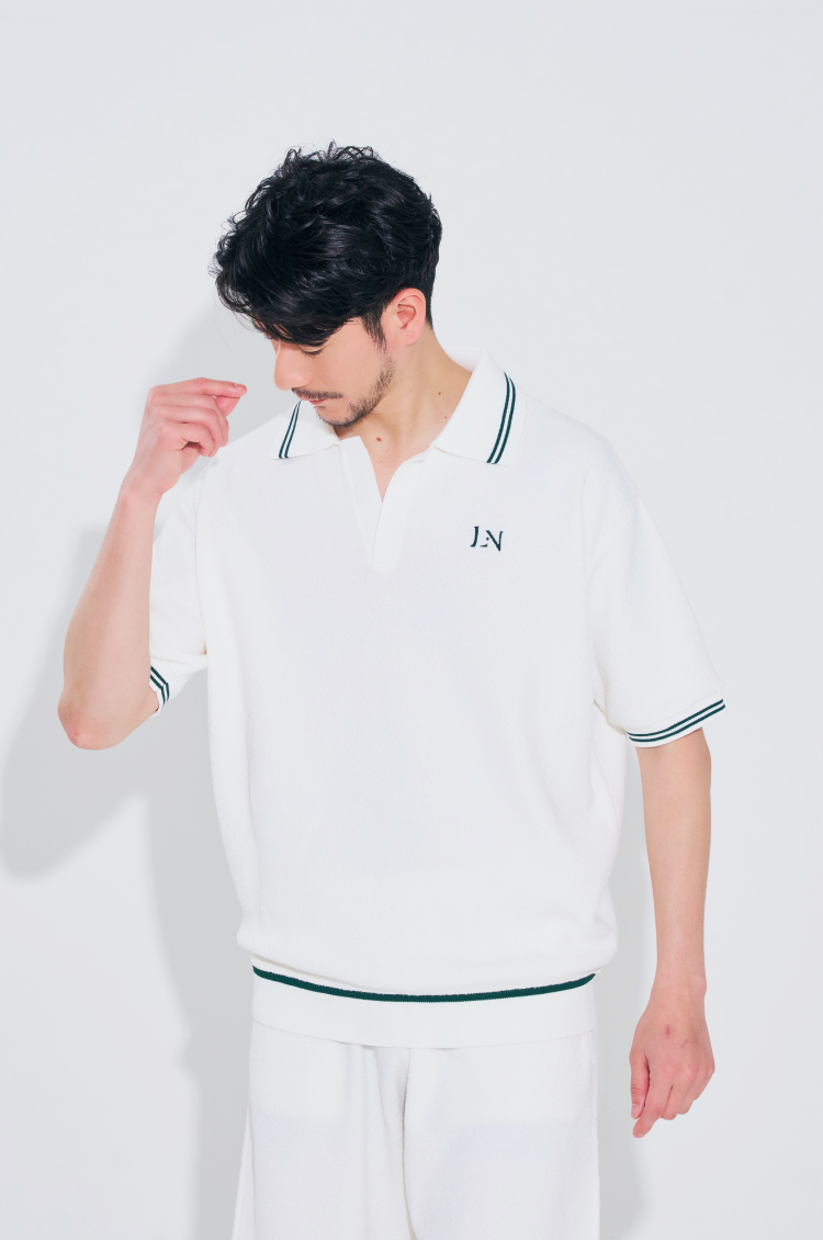 Unisex Terry Pique Polo White