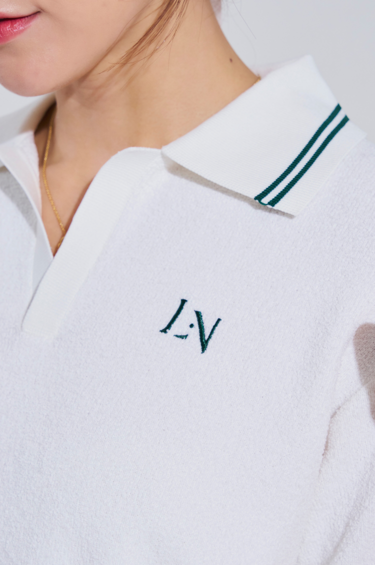 Unisex Terry Pique Polo White