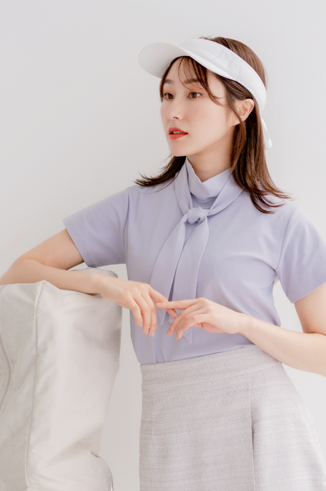 3way Mock-neck tie (lavender)
