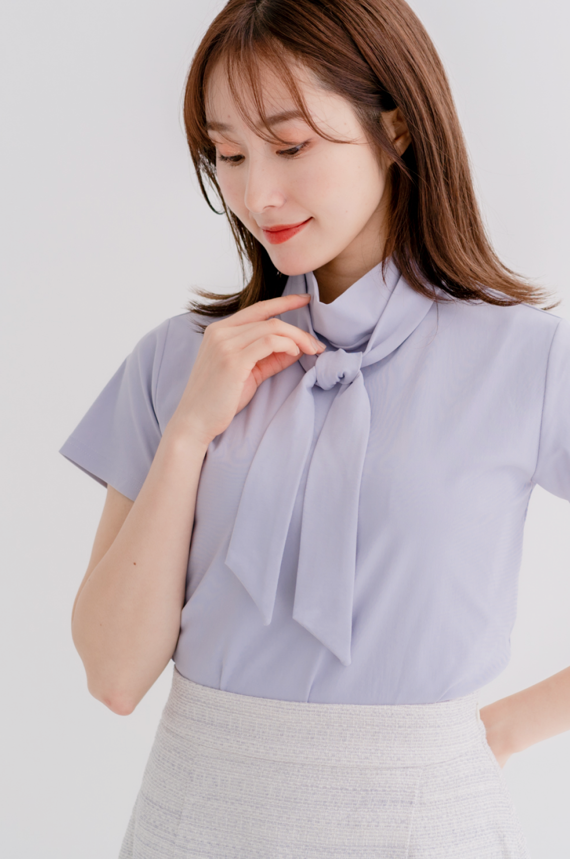 3way Mock-neck tie (lavender)