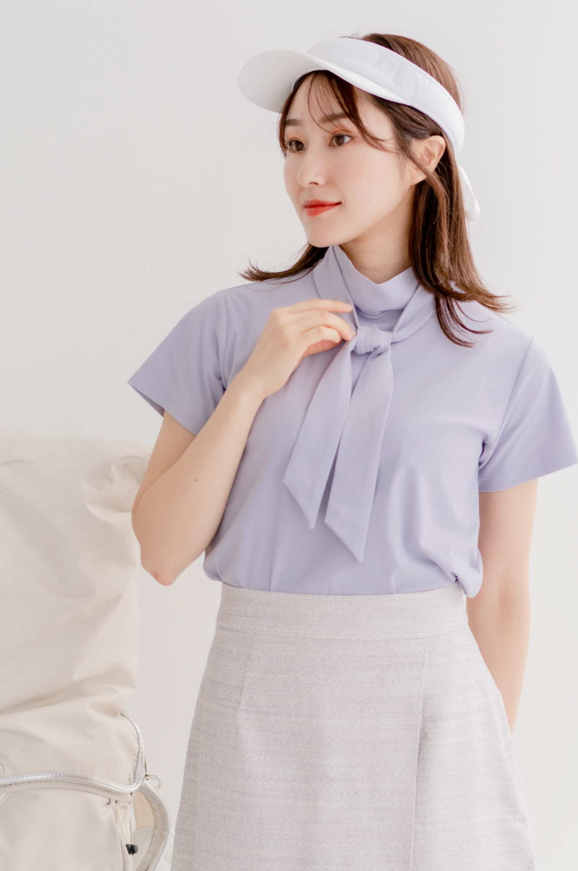3way Mock-neck tie (lavender)