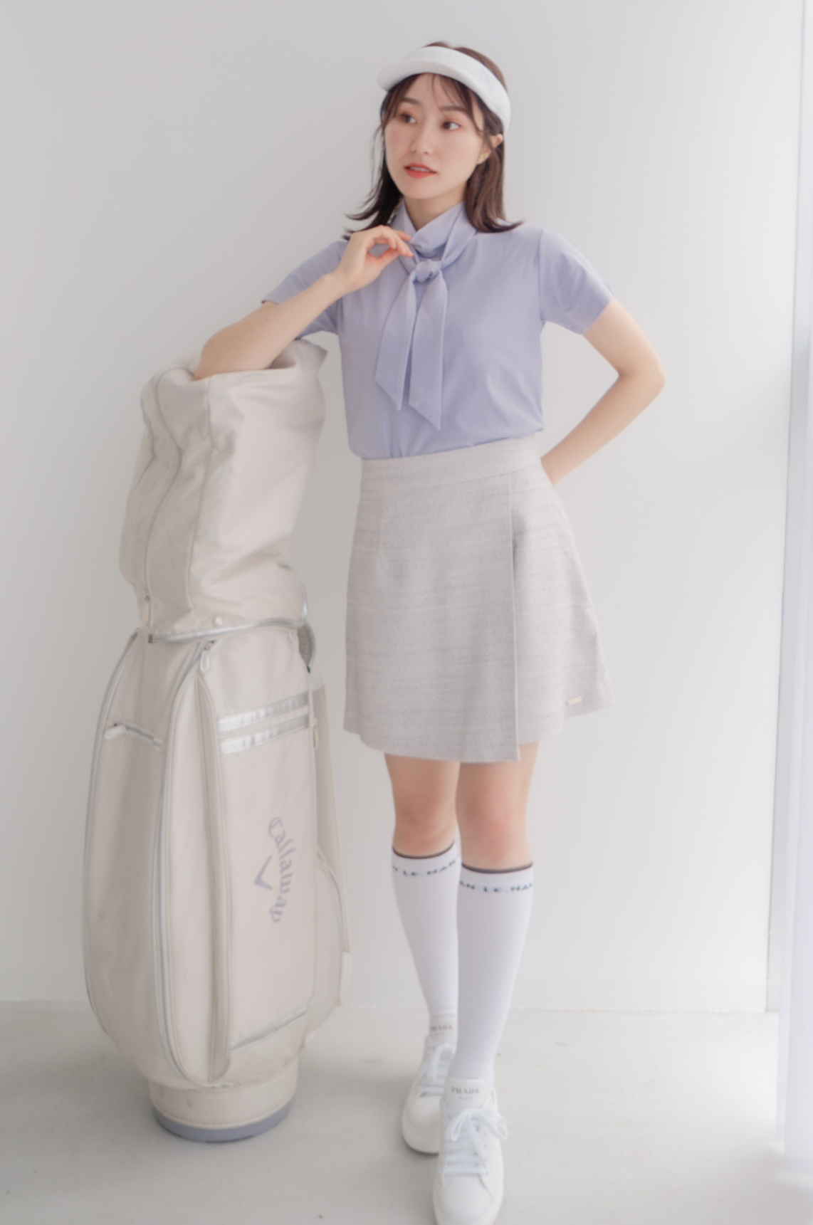 Stretch tweed rap skirt (3colors)