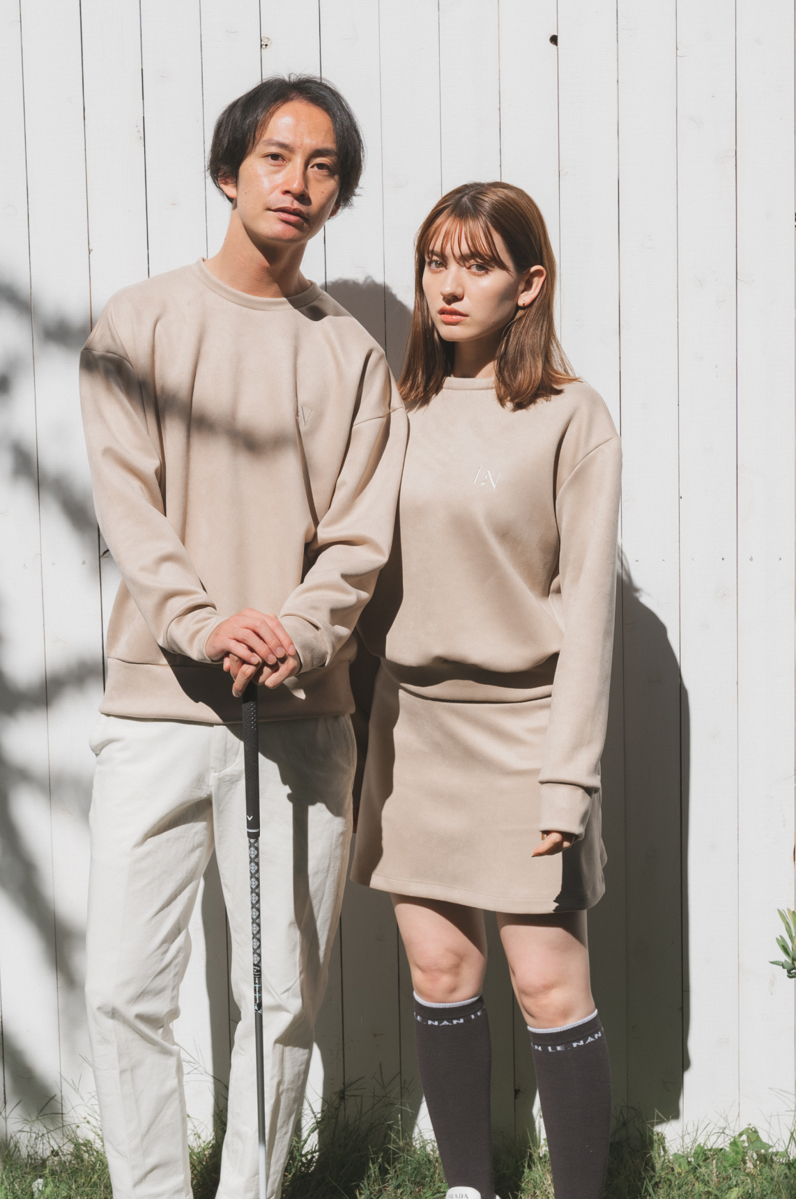 Mens long sleeve pullover Beige