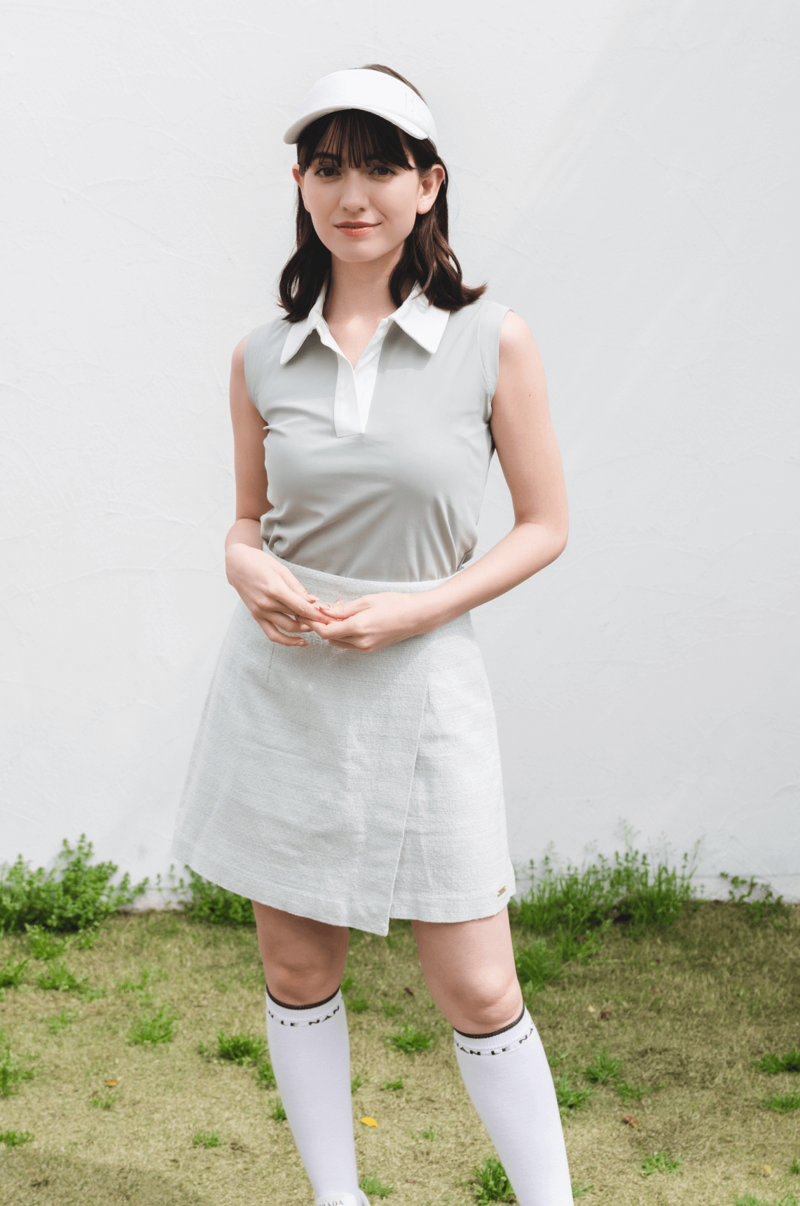 Stretch tweed rap skirt (3colors)