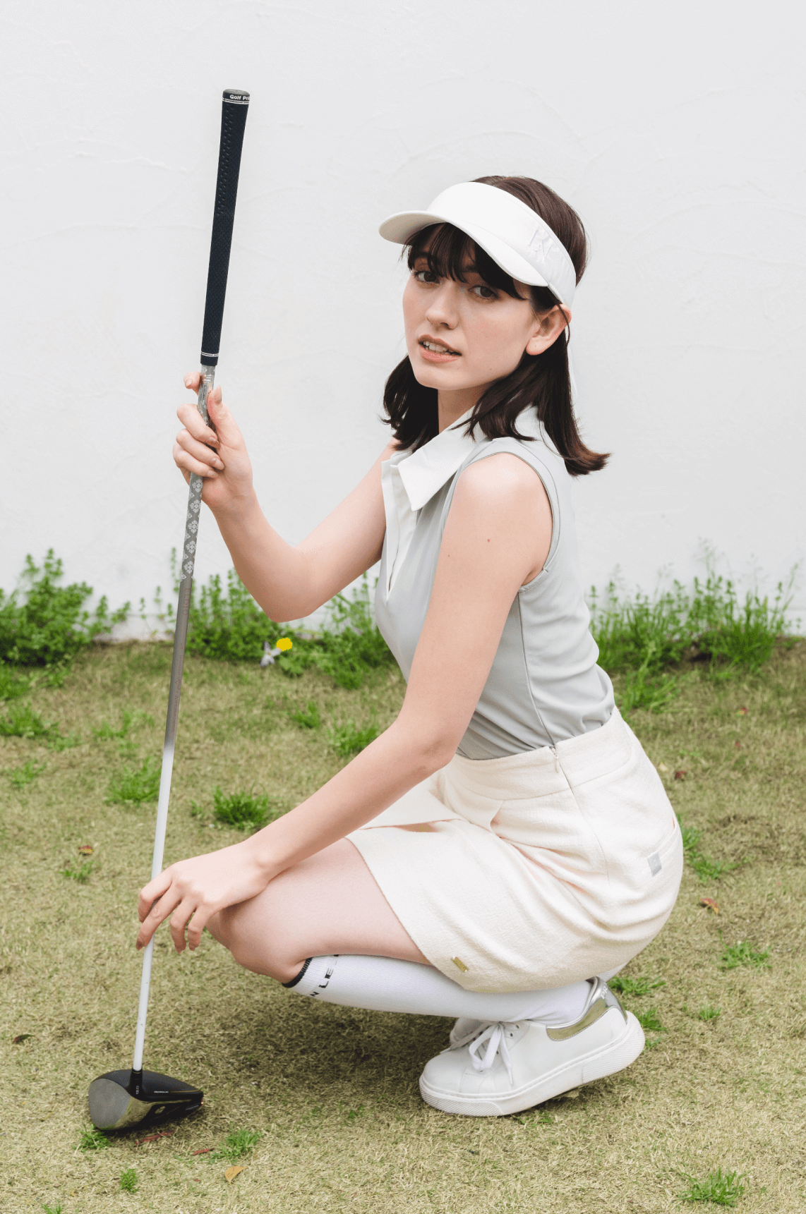 Stretch tweed rap skirt (3colors)