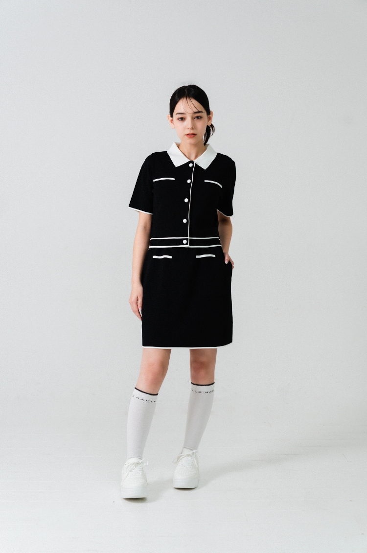 Classic Line Knit Skirt Black