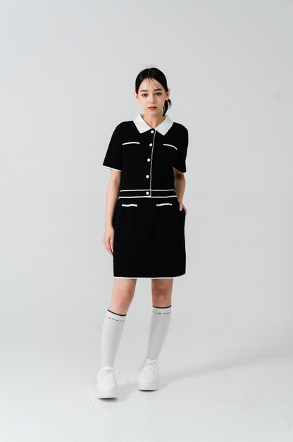 Classic Line Knit Skirt Black