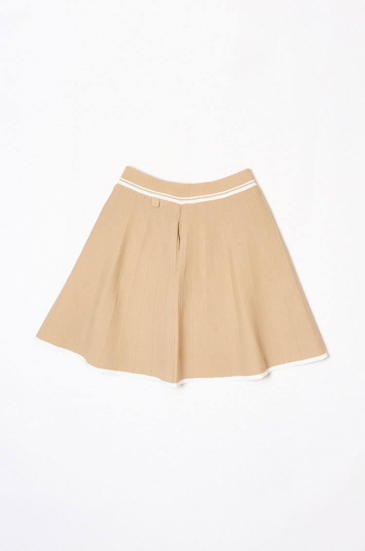 Urban Knit Flare Skirt Beige