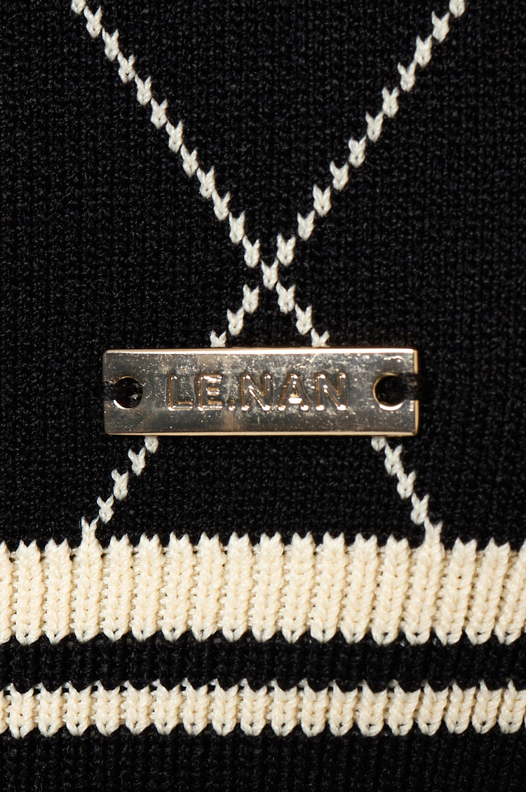 Logo Mock-neck Sleeveless Knit Black
