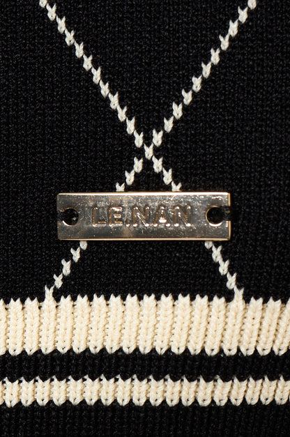 Logo Mock-neck Sleeveless Knit Black
