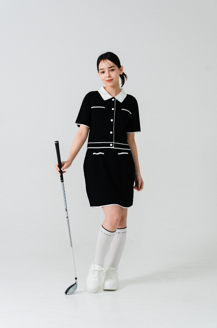 Classic Line Knit Skirt Black