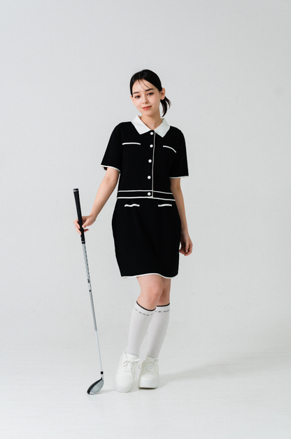 Classic Line Knit Skirt Black