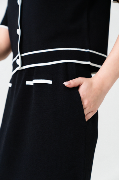 Classic Line Knit Skirt Black