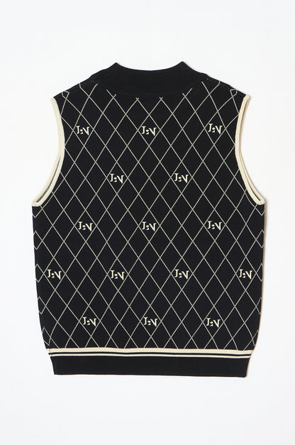 Logo Mock-neck Sleeveless Knit Black