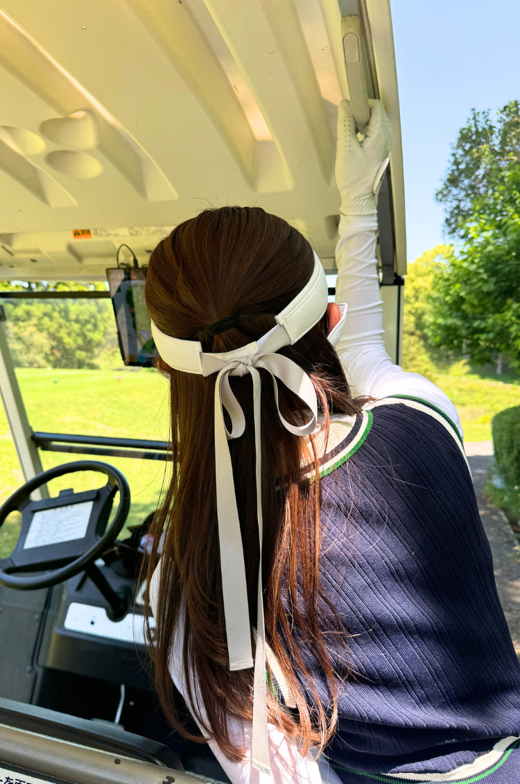 Logo ribbon sunvisor Navy×White