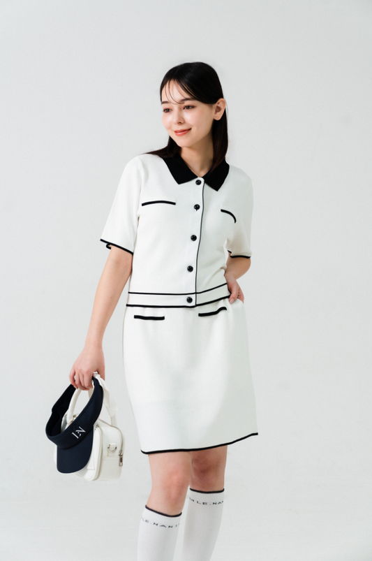 Classic Line Knit Cardigan White